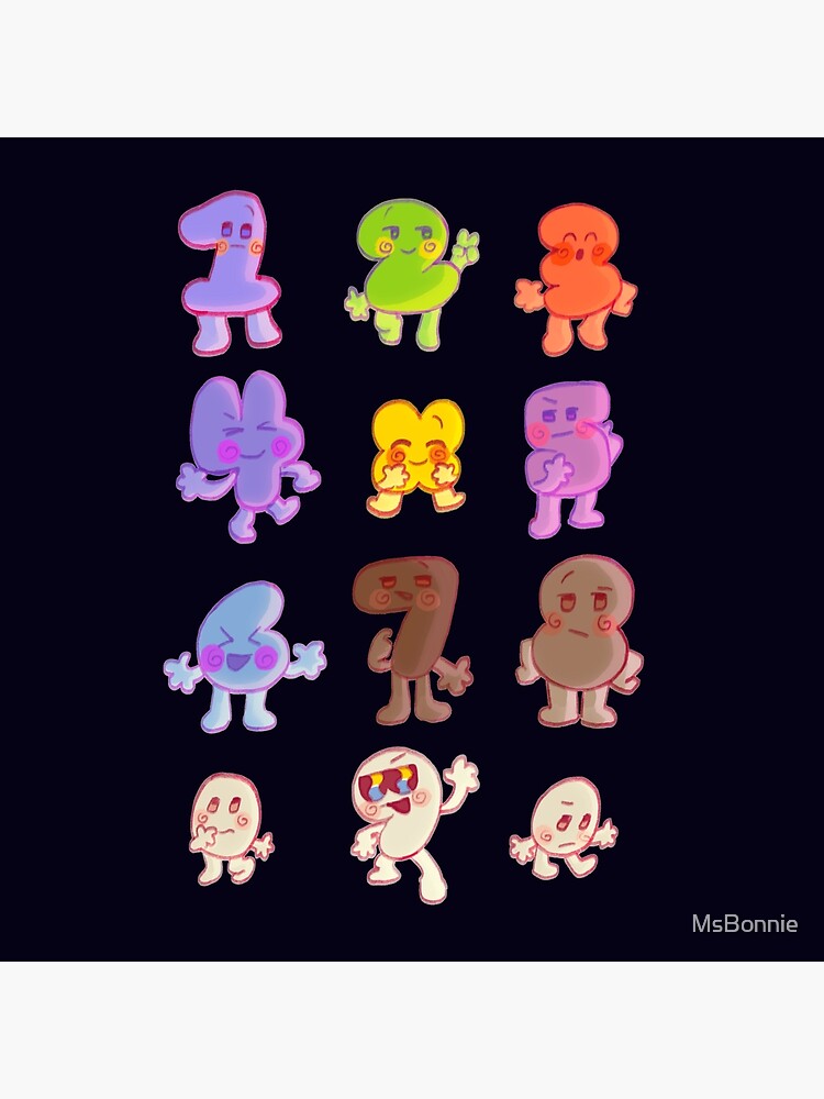 Bfb All Numbers Algebraliens Pack Throw Pillow - Image 2