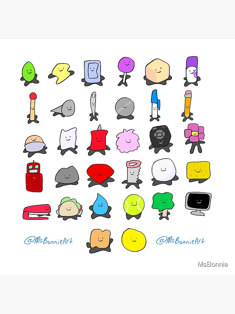 Bfdi All Contestants Pack Part 2 Throw Pillow - Image 2