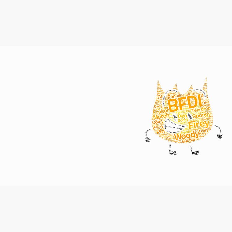 Bfdi Word Cloud Firey Shaped Mug - Image 2