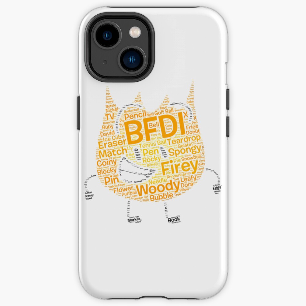 Bfdi Word Cloud Firey Shaped Iphone Case
