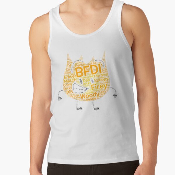 Bfdi Word Cloud Firey Shaped Tank Top