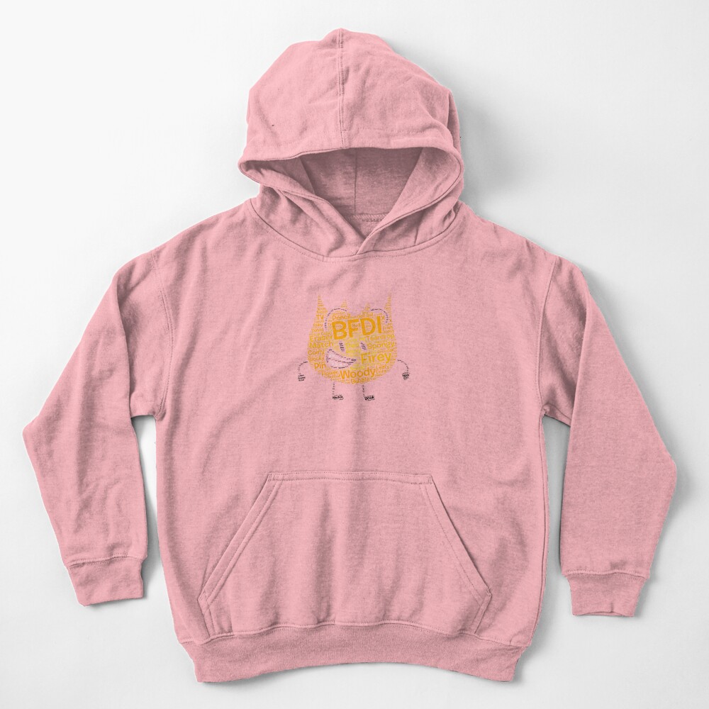 Bfdi Word Cloud Firey Shaped Kids Hoodie