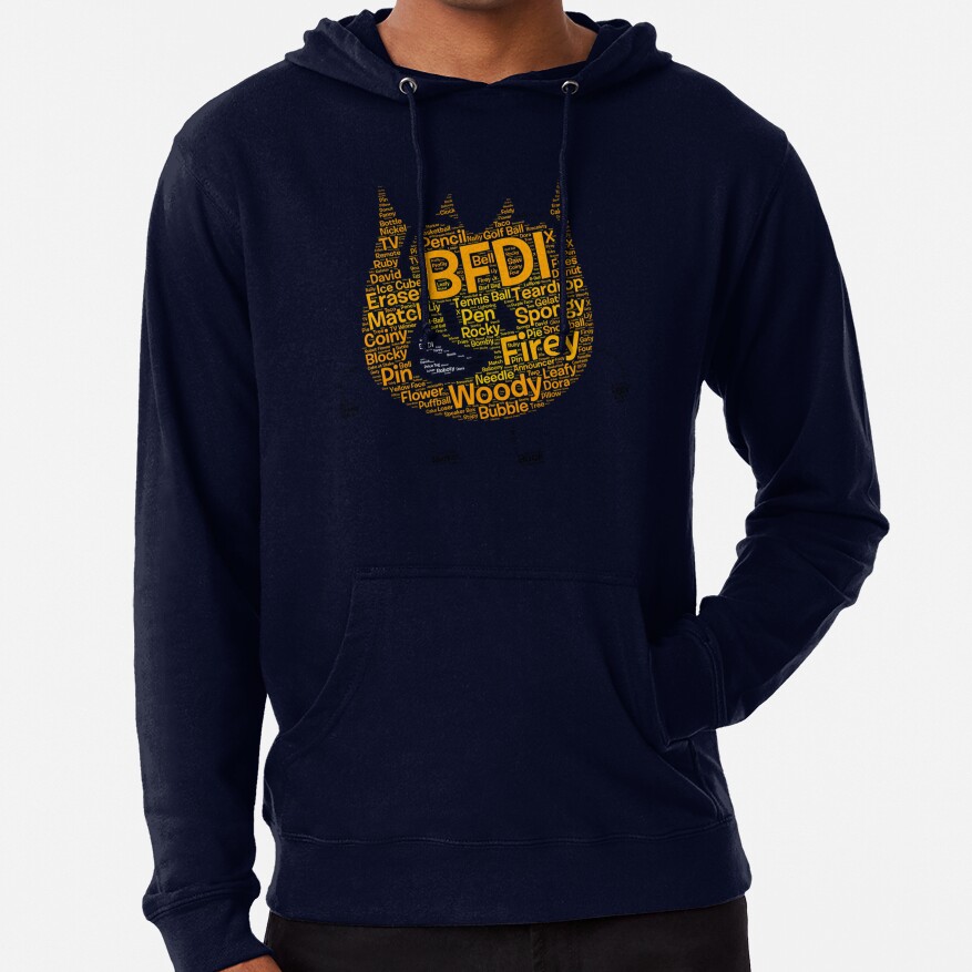 Bfdi Word Cloud Firey Shaped Hoodie - Image 6