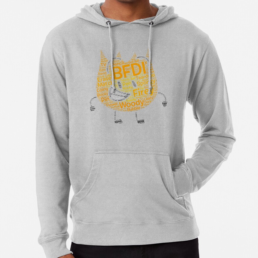Bfdi Word Cloud Firey Shaped Hoodie - Image 5