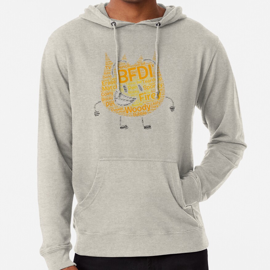 Bfdi Word Cloud Firey Shaped Hoodie - Image 4