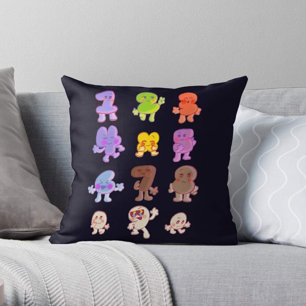 Bfb All Numbers Algebraliens Pack Throw Pillow