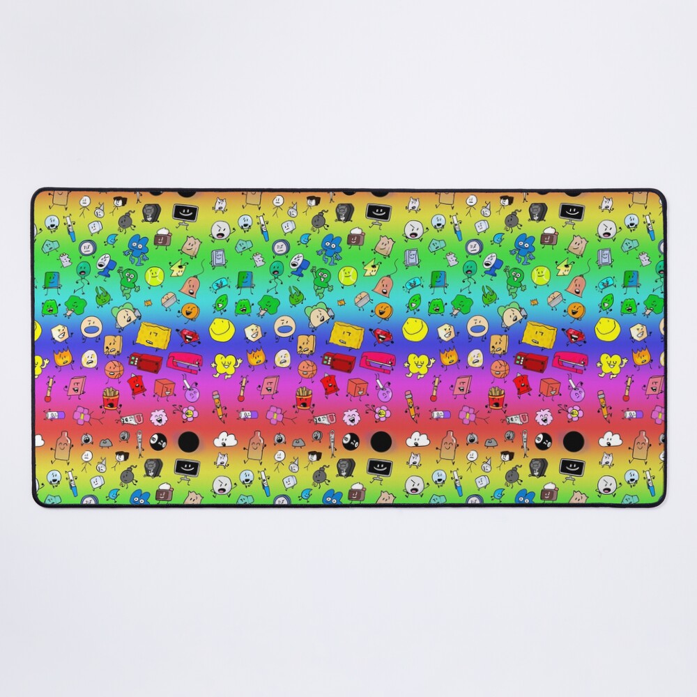 Bfdi All Characters Rainbow Mouse Pad